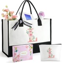TRSODD Birthday Gifts for Women Mothers Day Gifts for Mom Wife Grandma Daughter Sister Friends Bridesmaid Teacher Appreciation Tote Bag and Makeup Bag