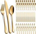 60-Pcs Gold Silverware Set - Stainless Steel Flatware Cutlery Set Service for 20, Mirror Polished Gold Flatware Set Include Forks Spoons Knives for Home, Wedding, Restaurant, Dishwasher Safe