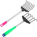 CAXUSD 2pcs Garden Hand Rakes with Teeth and Teeth for Loosening Soil and Planting Flowers Ergonomic Handle for Comfortable Grip Lightweight Portable Gardening Tools