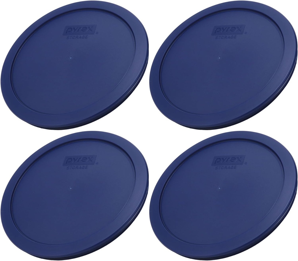 Pyrex 7402-PC 6/7-Cup Blue Replacement Lid for 7402 Sculpted Mixing Bowl & 7203 Bowl (4-Pack) - Made in the USA