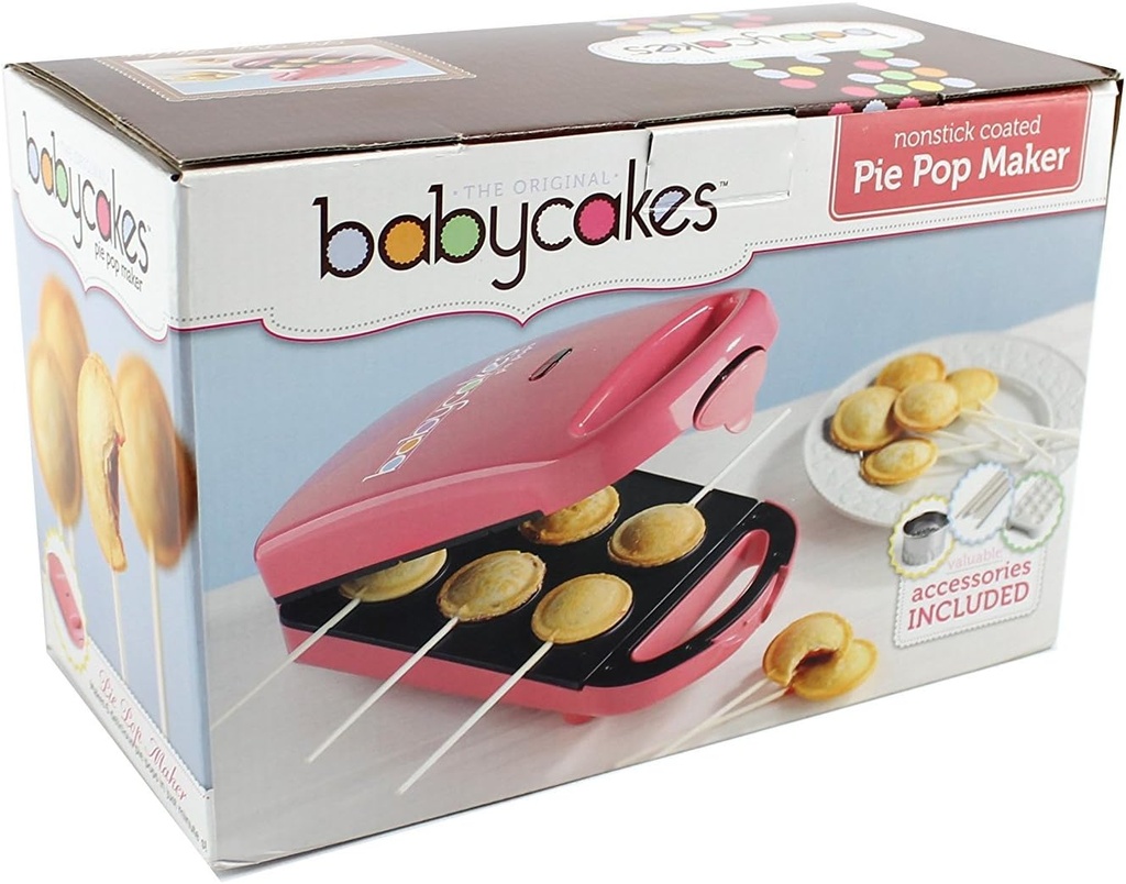 Babycakes 6 Pie Pop Maker Miniature Nonstick Coated Cakes PM16-Pink