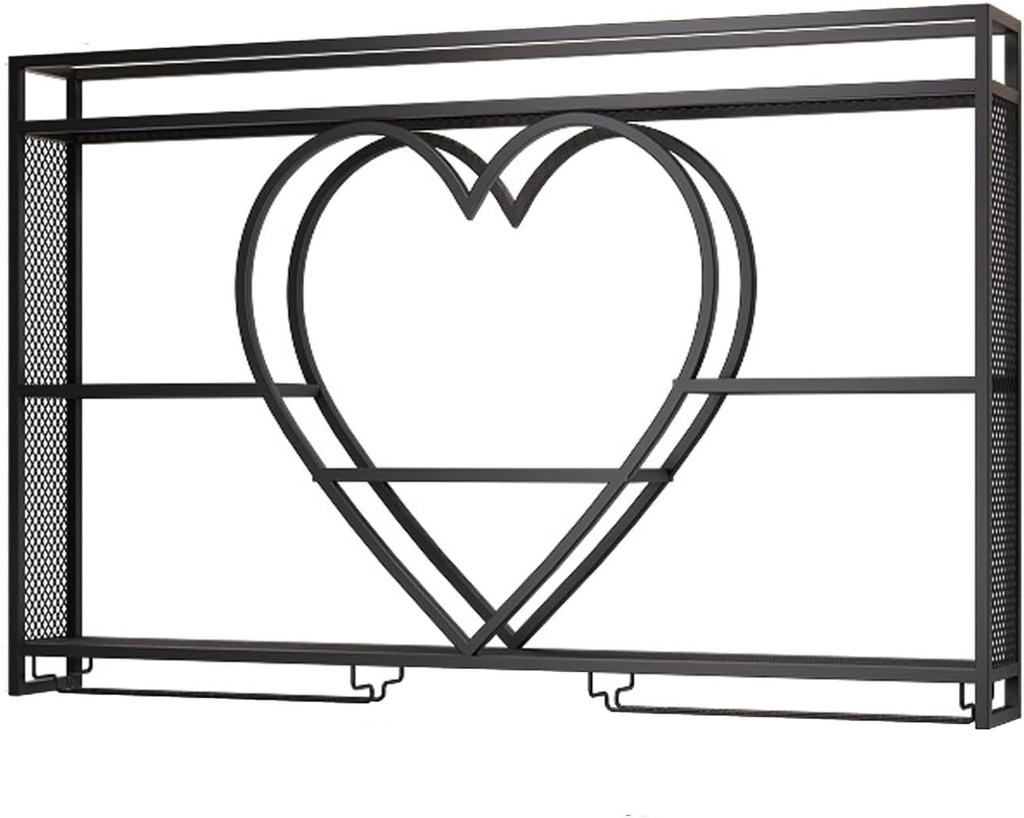 Tatitzro Modern Wine Rack Wall Mounted with Wine Glass Holder,Iron Bar Shelves,Hanging Bar Shelf,Liquor Bottle Display Shelf,Metal Wine Storage Racks for Home Bar Kitchen Decor Wine Cellar,