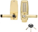 LVOZ Keyless Entry Door Lock with Handle - Mechanical Door Lock 100% Without Batteries - Easy to Install & Use - Keypad Lock on Zinc-Alloy, Water and Sun Proof for Indoor or Outdoor