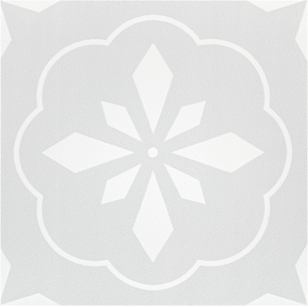 Dureidos Peel and Stick Floor Tile 12x12inch, Waterproof Vinyl Flooring with Grey Flower Pattern, Easy Installation and Removable for Bathrooms, Kitchens, Laundry Rooms & Renters (10PCS)