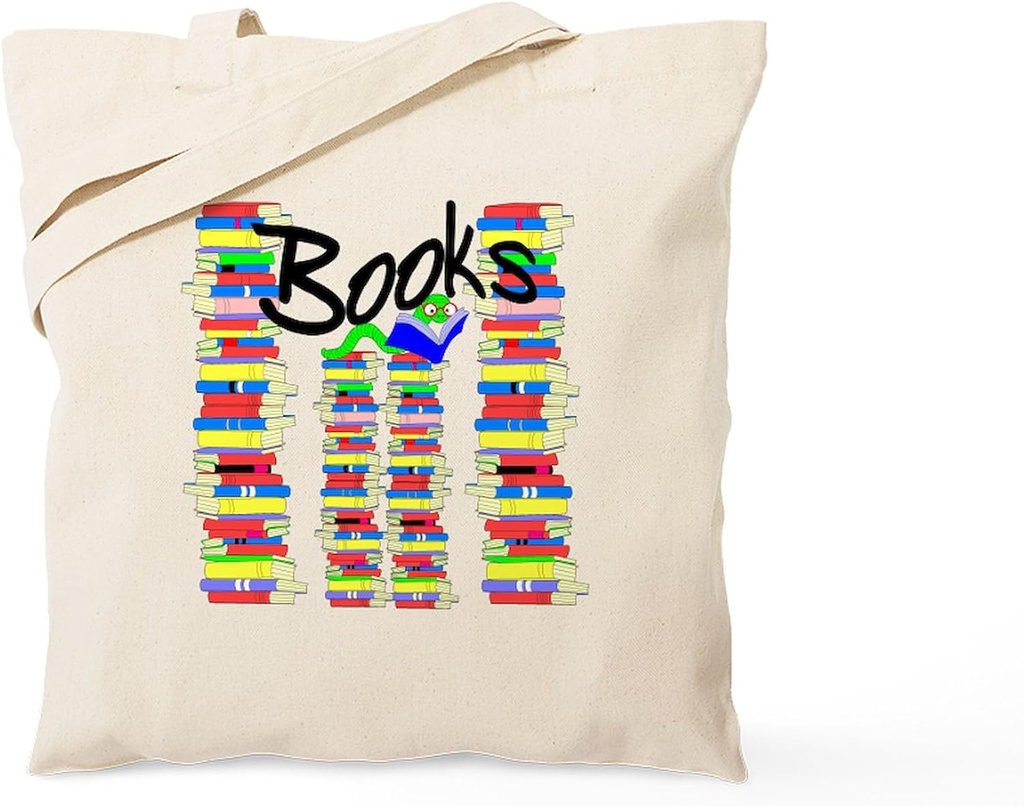 CafePress Books Tote Bag Reusable Natural Beige Canvas Shopping Bag