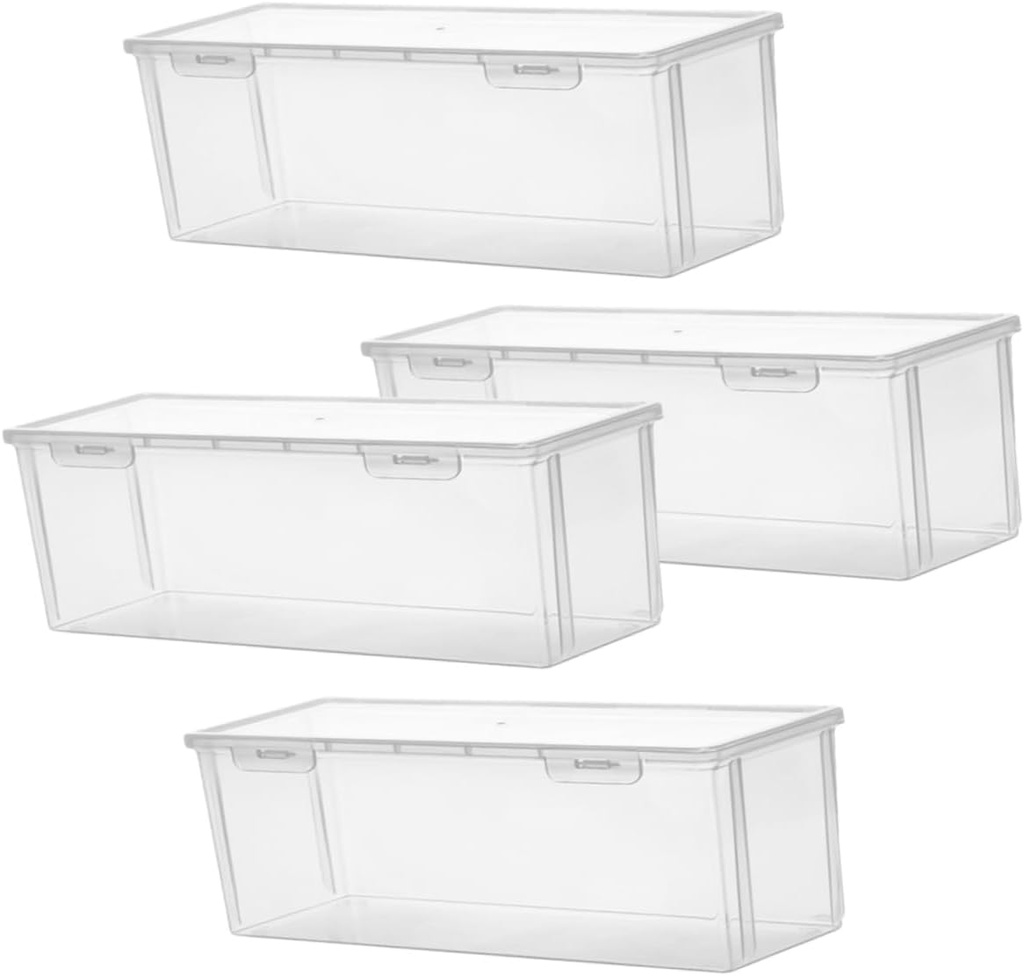 Parliky 4pcs Food Storage Box Sealed Lid Grain Cereals Beans Storage Box Airtight Jars