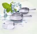 Ice Scoop Stainless Steel Food Scoops Metal Candy Popcorn Flour Utility Scoop Scooper for Bar Party Pet Dog Food Sugar Coffee Bean Protein Powder Ice Cube，18.2 * 6.5