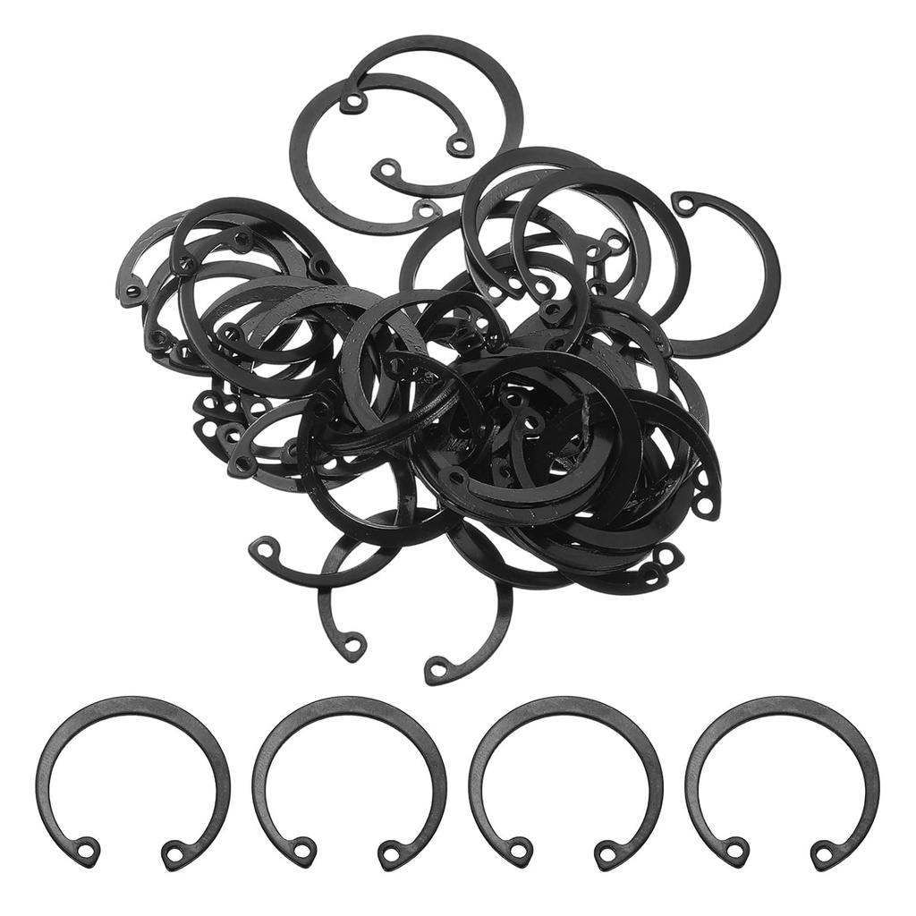 uxcell 50Pcs 1-1/32" (26mm) Internal Retaining Ring Circlip, 65 Mn Spring Steel Internal Circlip Snap Rings C-Clips for Grooved Shafts Studs, Black
