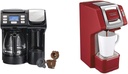 Hamilton Beach FlexBrew Trio and Single Serve Coffee Makers Bundle, Black and Red, 49902 & 49945