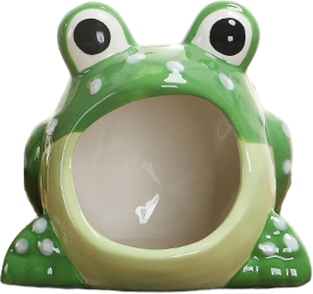 Eaarliyam Cute Bowl, Frog Candy Bowl, Large Mouth Frog Shape Ceramic Small Candy Dish, Cute Cookie Jar for Home Kitchen Office Table, Small Dish