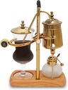 Belgian Belgium Luxury Royal Family Balance Syphon Siphon Coffee Maker, 400ml/15OZ Luxury Golden Manual Coffee Maker With Measuring Cup, Unique Siphon Brewer Siphon Coffee Maker Kit For Office