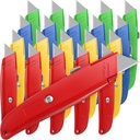 Reginary 20 Pcs Box Cutter Bulk Retractable Utility Knife Heavy Duty Aluminum Alloy Razor Knife for Cardboard Box Carton Opener for DIY, Factory, Home Office(Red, Yellow, Blue, Green)