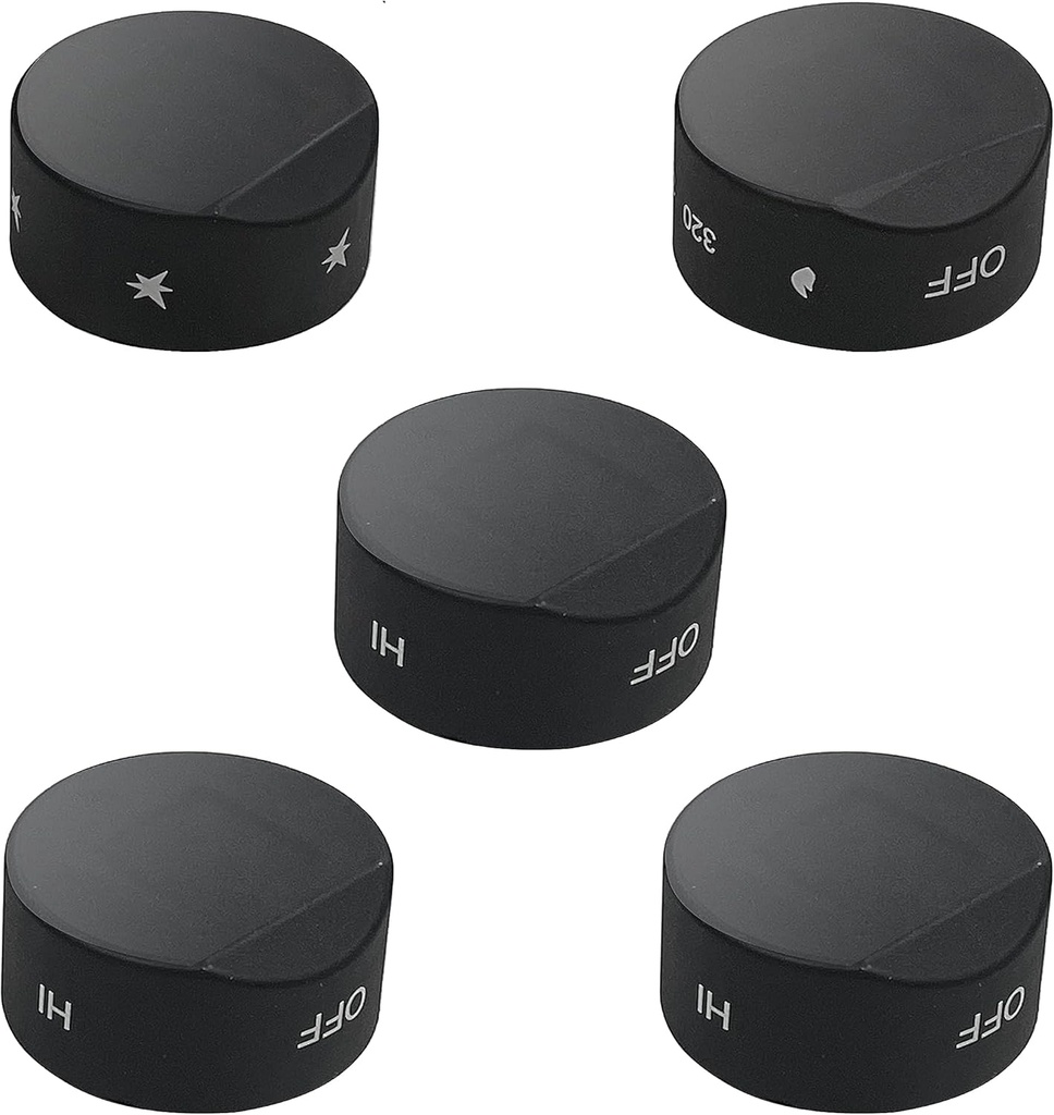 GABEROAD [Upgraded RV Gas Range Oven Knob Replacement Compatible with Greystone Range Oven Gas Stove Knob CF-RV17, CF-RV17B, CF-RV17BB, CF-RV21, CF-RV21B, CF-RV21BB(5pcs)