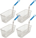 Cuisine Ready Deep Fryer Basket | 4-Pack | Commercial Fry Basket with Handle | 13.25" x 6.5" x 5.9" | Heavy Duty Restaurant Quality