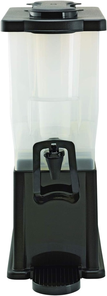 Service Ideas CBDP3BLKHF Beverage Dispenser with hands free spigot w/ice and infuser tube, Rectangular, 3 Gallon, Plastic, Black