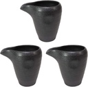 せともの本舗 Set of 3 Cold Sake Black Crystal Cold Sake Bowl (Large) [4.6 x 3.3 x 4.3 inches (11.7 x 8.4 x 10.9 cm) (340cc)] Japanese Tableware, Liquor Pot, Restaurant, Ryokan, Izakaya, Commercial Use