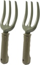 Mipcase 2PCS Metal Gardening Fork Set Three-Tooth Weeding Forks for Flower and Vegetable Planting Sturdy Hand Tools for Soil Loosening and Garden Use