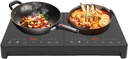 Double Induction Cooktop 2 Burner 2000W Electric Cooktop, Dual Electric Burner Countertop Stove with 2 Hour Timer, Independent Control, Child Safety Lock