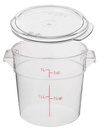 Cambro RFSCW1135 Camwear Clear Round 1 Qt Storage Container with Clear Round Lid RFSCWC1135