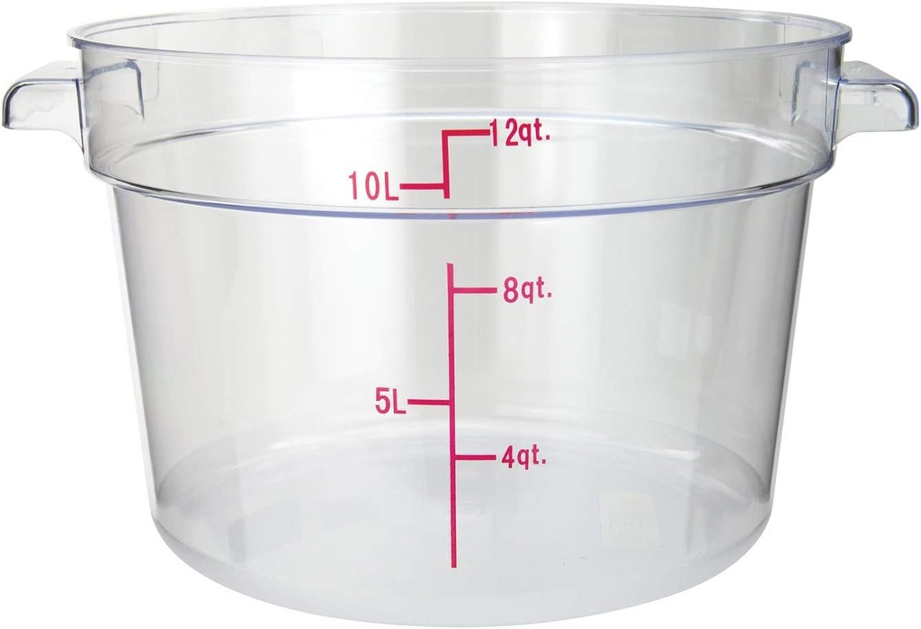 Winco Polycarbonate Round Food Storage Container, 12 Quart