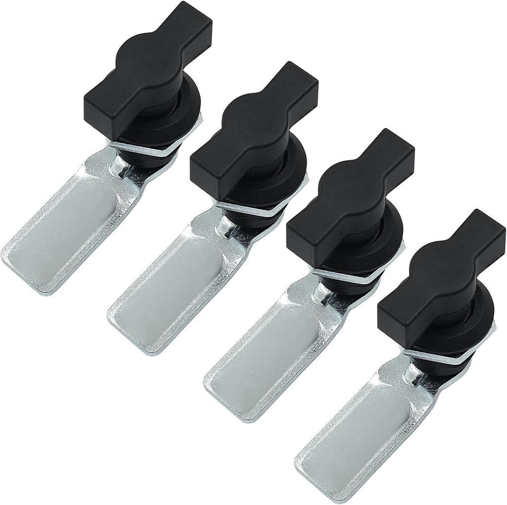 Kyuionty 4Pcs Thumb Operated Offset Cam Locks, Cross Handle Swing Knob Turn Latch Thumb Cam Lock for Machine Cabinet, RV Compartment Door
