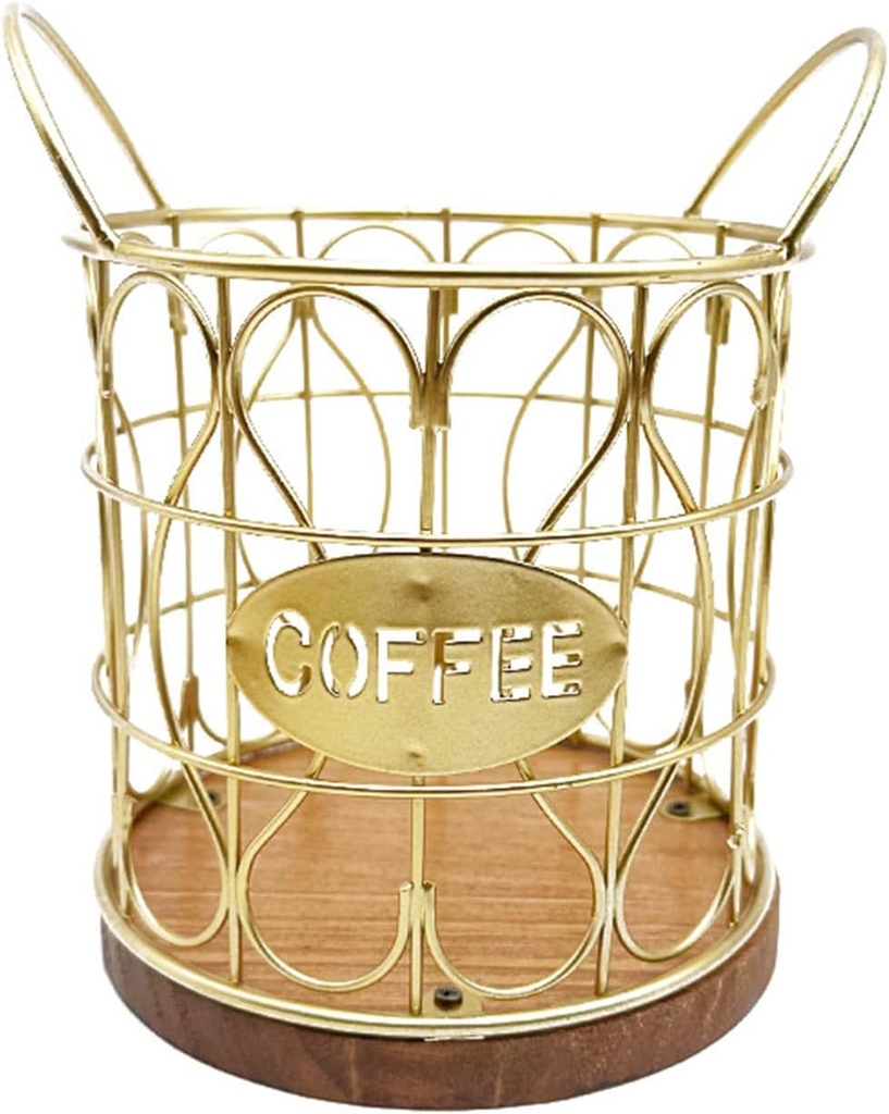 jiingekk Metal Coffee Round/Square Coffee Pods Dispenser Large Capacity Espressos Pods Storage Basket