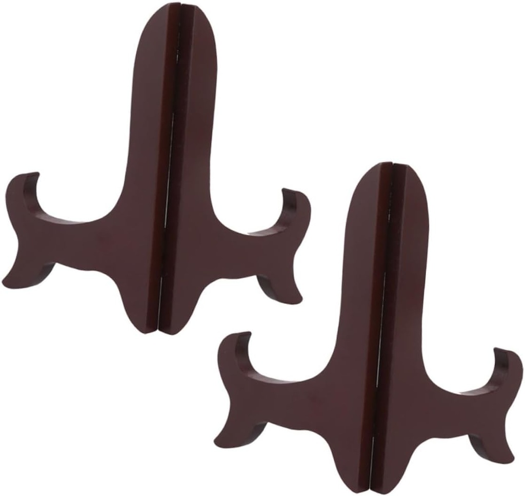 OSOLADY 2pcs Decorative Plate Stand and Picture Holder for Tabletop Display Wooden Photo Frame Easel for Plates Pictures and Business Cards Design