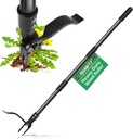 SHAWTY Stand-Up Weeder Tool, 46-Inch Handle, 4-Claw Steel Design, Black
