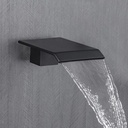 HAMOLER Wall Mount Bathroom Bathtub Tub Spout Waterfall Roman Tub Spout Wall Mount Basin Faucet Spout Waterfall Tub Filler Faucet Sprayer, Matte Black