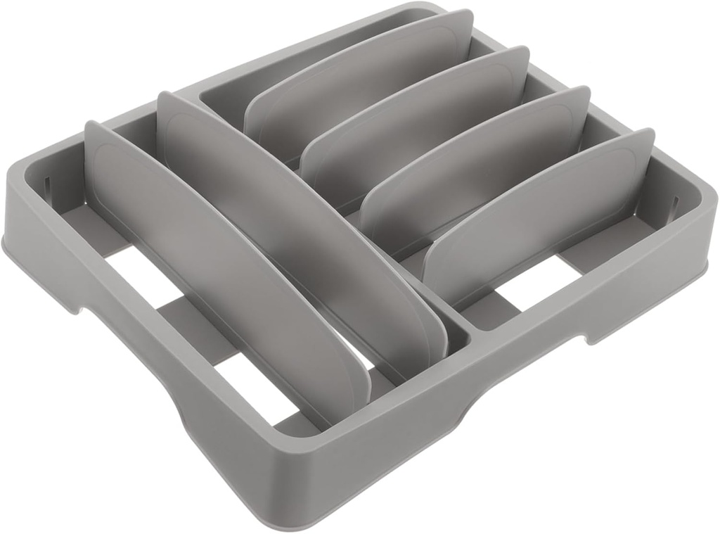ASAKKURA Multi-compartment Cutlery Organizer for Kitchen Use Smooth Utensil Storage Box Reusable Silverware Holder for Countertop Easy to Clean and Manage