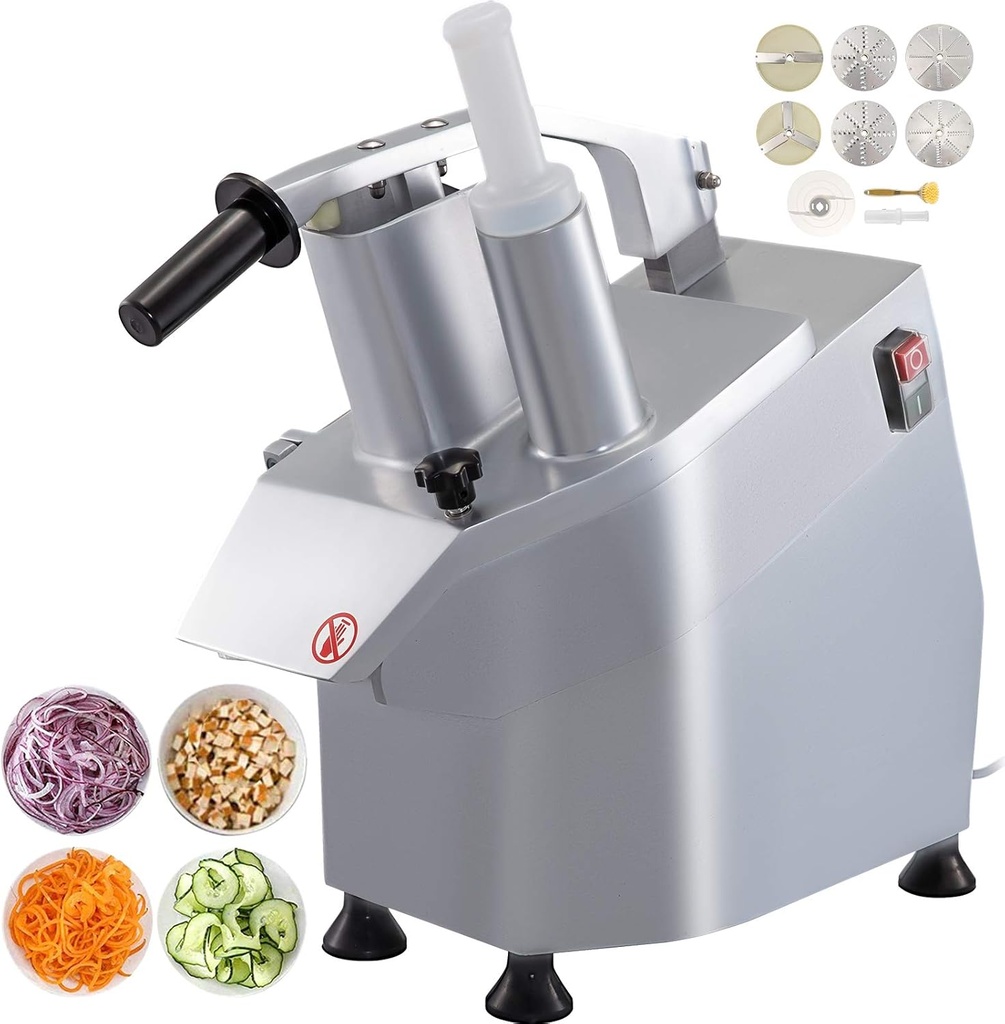 Vegetable Cutter Commercial Food Processor 6 Cutting Discs Vegetable Processor Suitable for Cutting Various Vegetables and Fruits Perform Cutting Crushing