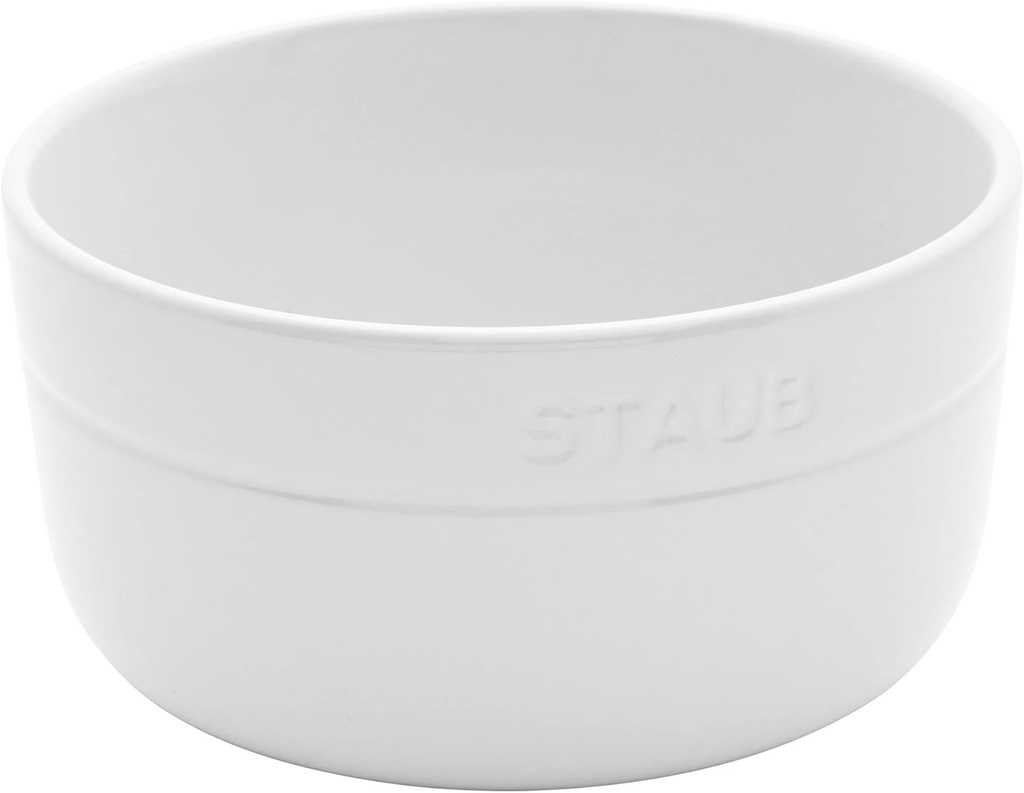 STAUB Ceramic Dinnerware 4-pc 5-inch Cereal Bowl Set - White