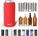 Frost Buddy Universal Buddy Can Cooler - Fits All - For Regular 12 & 16 oz or Slim-Size Bottles - Insulated Double-Walled Stainless Steel (Red)