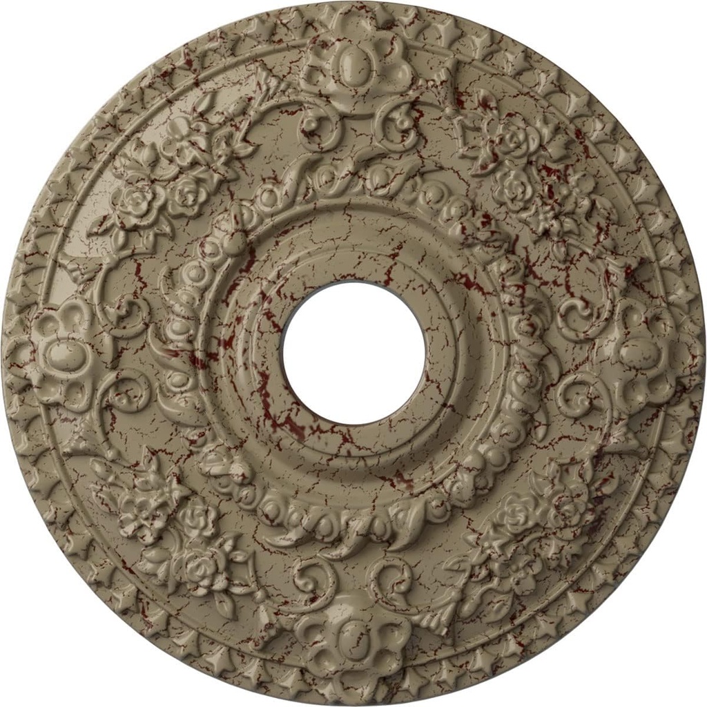 Ekena Millwork CM18ROGDC Rose Ceiling Medallion fits Canopies up to 7 1/4, Gobi Desert Crackle