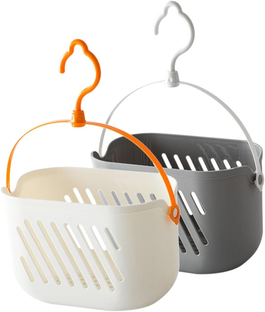 Alipis Hanging Kitchen Basket for Ginger and Garlic Storage Detachable Wire Organizer Hook Versatile Wall-Mounted Storage for Kitchen and Bathroom 2-Piece Set