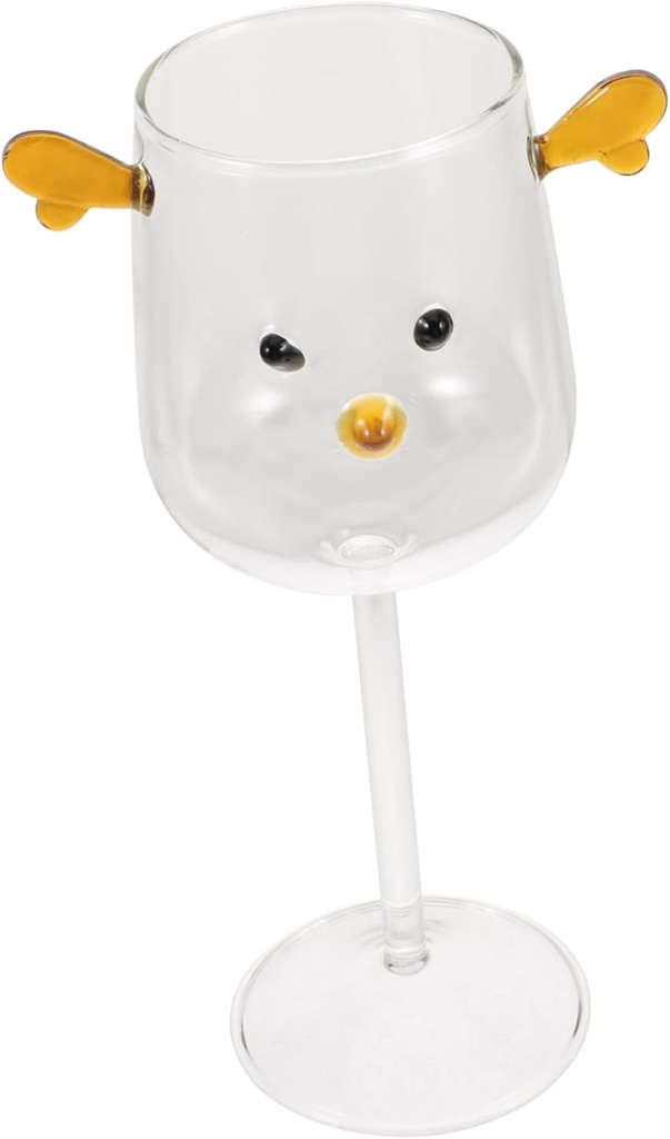 Alipis Cartoon Glass Cup Transparent High Foot Water Mug for Juice Coffee Iced Tea More Everyday Drinkware for Home Office Parties