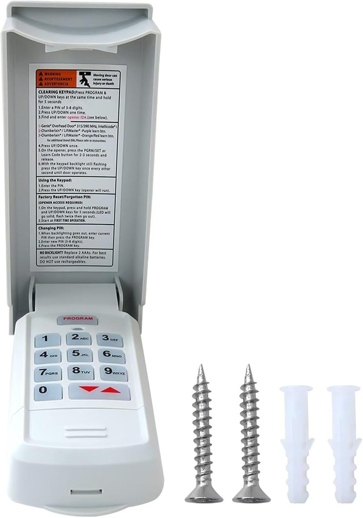 GK-R 37332R GK-BX GWKP Garage Door Opener Wireless Keyless Keypad for Genie 12 Code DipSwitch Opener 390MHz GX 9000, GXL1000, GXL9500, GXL9550, BlueMax, ALC70 (Upgraded)