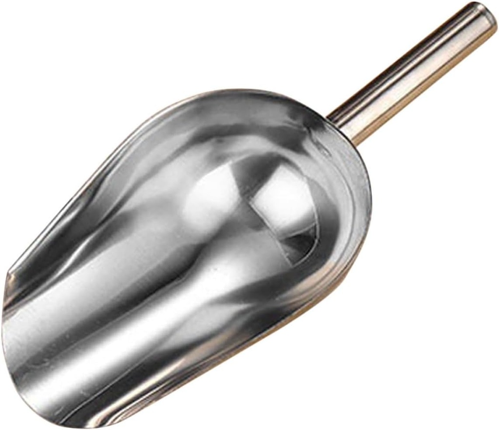 GLEAVI Portable Stainless Steel Ice Scoop Versatile Ice Serving Tong for Home Kitchen for Ice Flour Candy Nuts and More Compact Easy to Clean