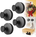 Xikelooy 4Pcs Suction Cup Hooks, Suction Cup Hooks for Shower,Removable Towel Hooks for Bathroom Window Glass Door Wall, Bath Robe Looafh Wreath Hook for Hanging (Black)