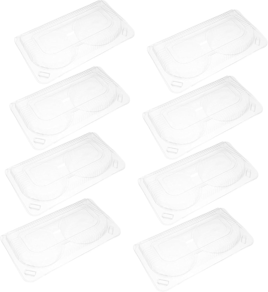 BUGUUYO 100pcs Clear Plastic Mini Cake Boxes Food-grade Pastry Containers for Cupcakes Egg Tarts and Bakery Treats Lightweight Disposable Packaging for Takeout and Parties