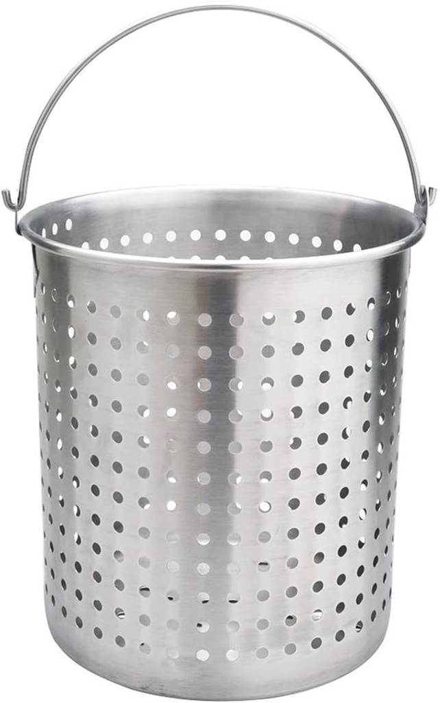 Stainless Steel Steamer Basket Deep Fat Fryer Strainer Frying Bucket Accessories Insert Seafood Boil Pot Crawfish Crab Steamer with Carrying Handle for Home Restaurant Kitchen (35CM)
