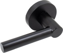 Stone Harbor Hardware Zurich Door Lever with Round Rosette, Privacy (Bed/Bath) Latch, Matte Black