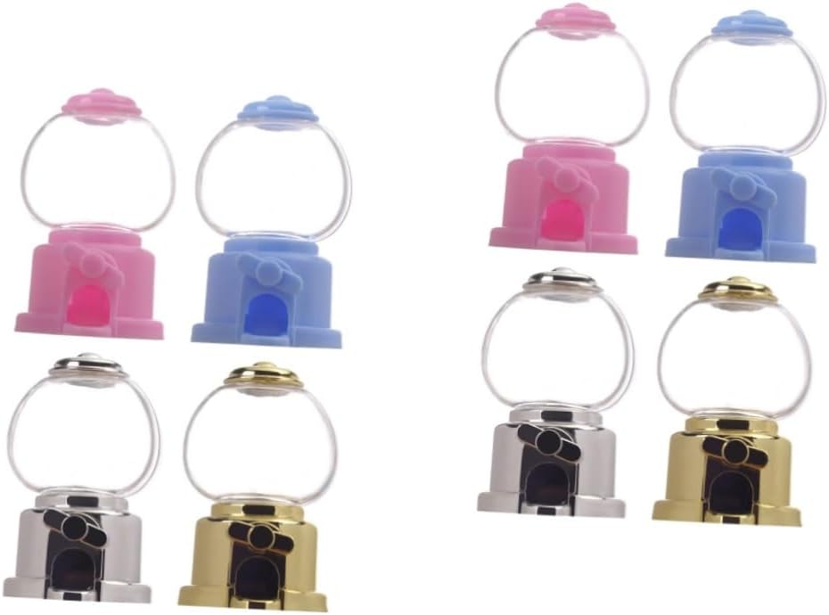 SOLUSTRE 12pcs Gumball Machine Manual Candy Dispenser Pink Light Blue Gold Silver for Party Favors Desktop Decoration and Sweet Treats