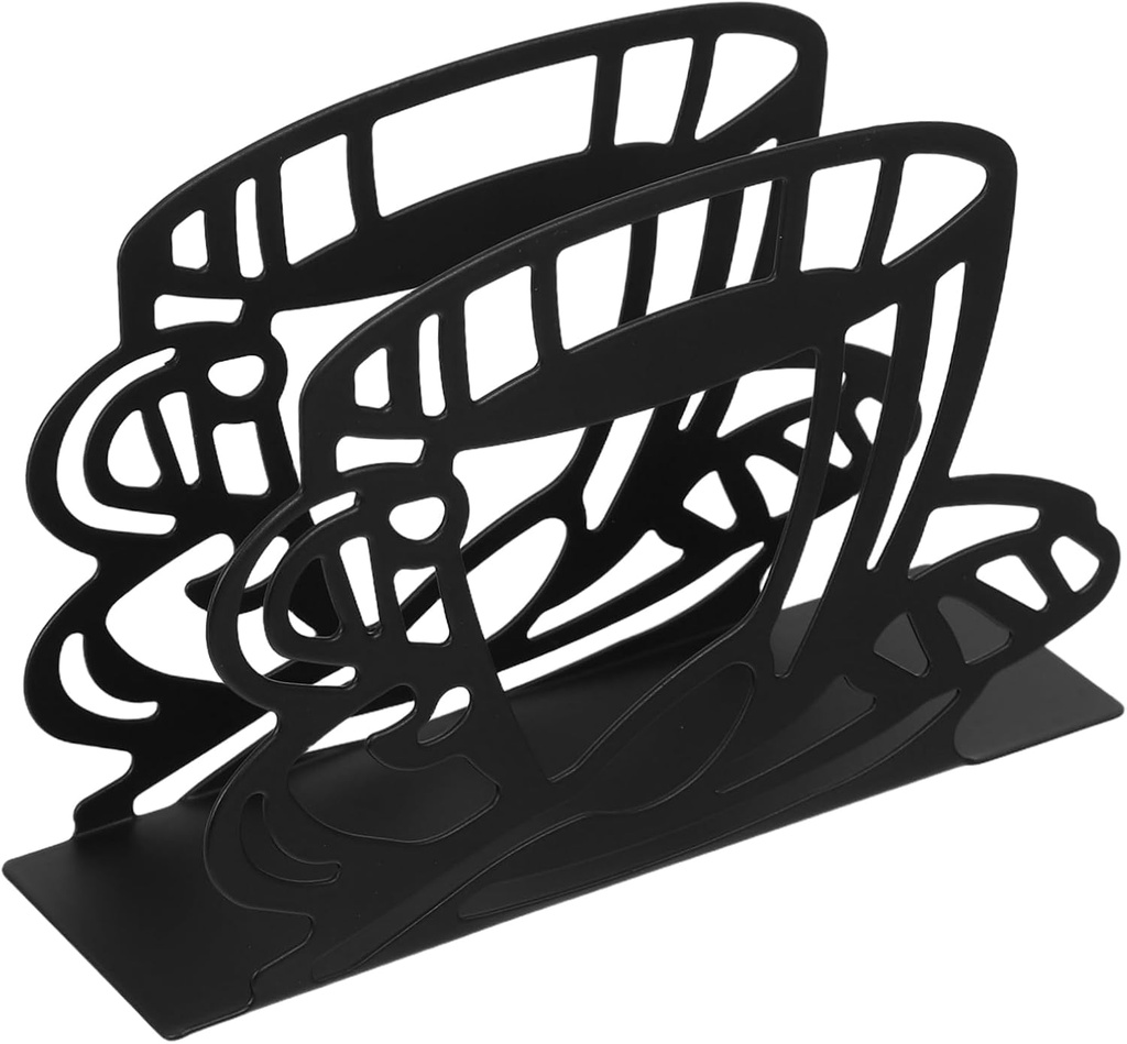 Zerodeko Classic Coffee Cup Shape Napkin Holder Sturdy Tabletop Dispenser for Kitchen and Dining Decor Modern Design for Home and Cafe Use Black