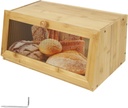 Bamboo Bread Box with Window for Kitchen Countertop, Farmhouse Bread Box, Farmhouse Breads Storage Container
