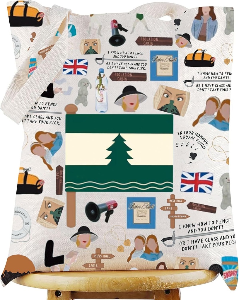 WZMPA Hallie Parker Fans Tote Bag Annie James Inspired Gift Camp Walden Reusable Grocery Bag Hallie Parker Merchandise