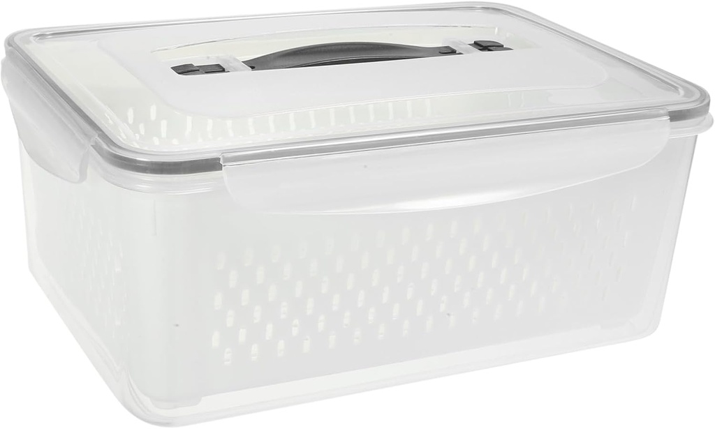 Fruit Storage Containers for Fridge Leakproof Food Organizer Removable Draining Basket Stackable Produce Saver for Fruits Vegetables and Snacks Capacity