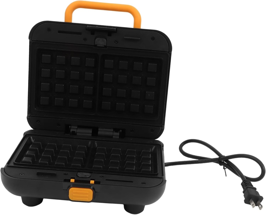 Zerodeko 1Set Mini Waffle Maker Machine Compact Household Breakfast Maker with Baking Pan Easy to Store Carry for Kitchen Dorm Use for Cooking Enthusiasts US Plug