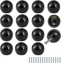 FoDau770 30pcs Black Wood Knobs, Round Ball Cabinet Knobs Vintage Drawer Pulls, Natural Wooden Cabinet Hardware for Furniture Drawer Dresser Wardrobe Cupboard - 1" Diameter