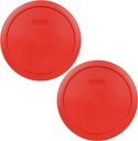 Pyrex 7402-PC 6/7 Cup Poppy Red BPA-Free Plastic Lid (2-Pack) - Made in USA